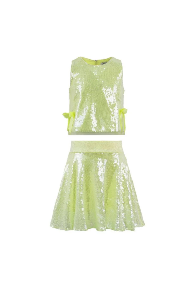 Sunny Sequin Bow Set, Main, color, Yellow