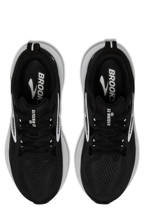 Brooks Glycerin 22 Running Shoe In Black/grey/white
