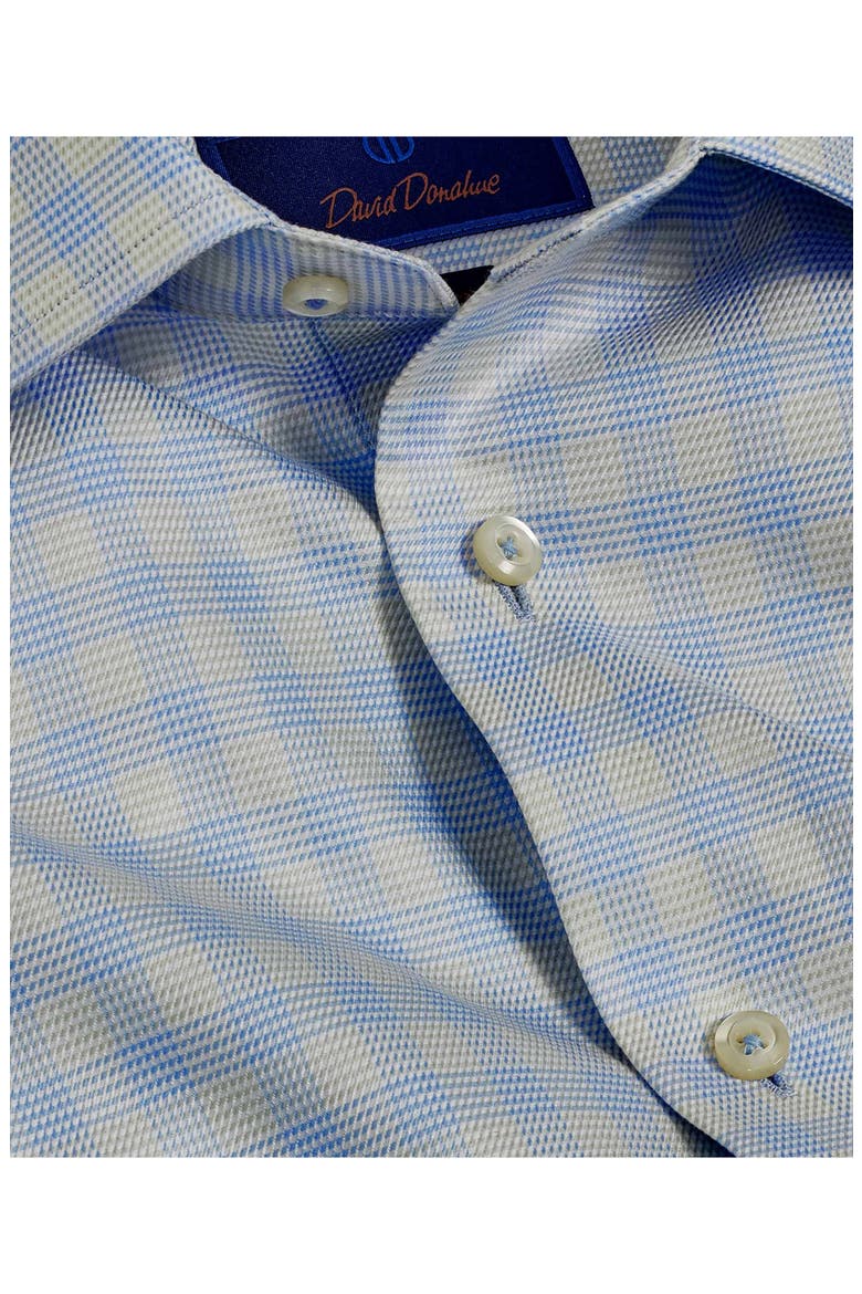 Trim Fit Twill Check Dress Shirt, Alternate, color, SKY/ PISTACHIO