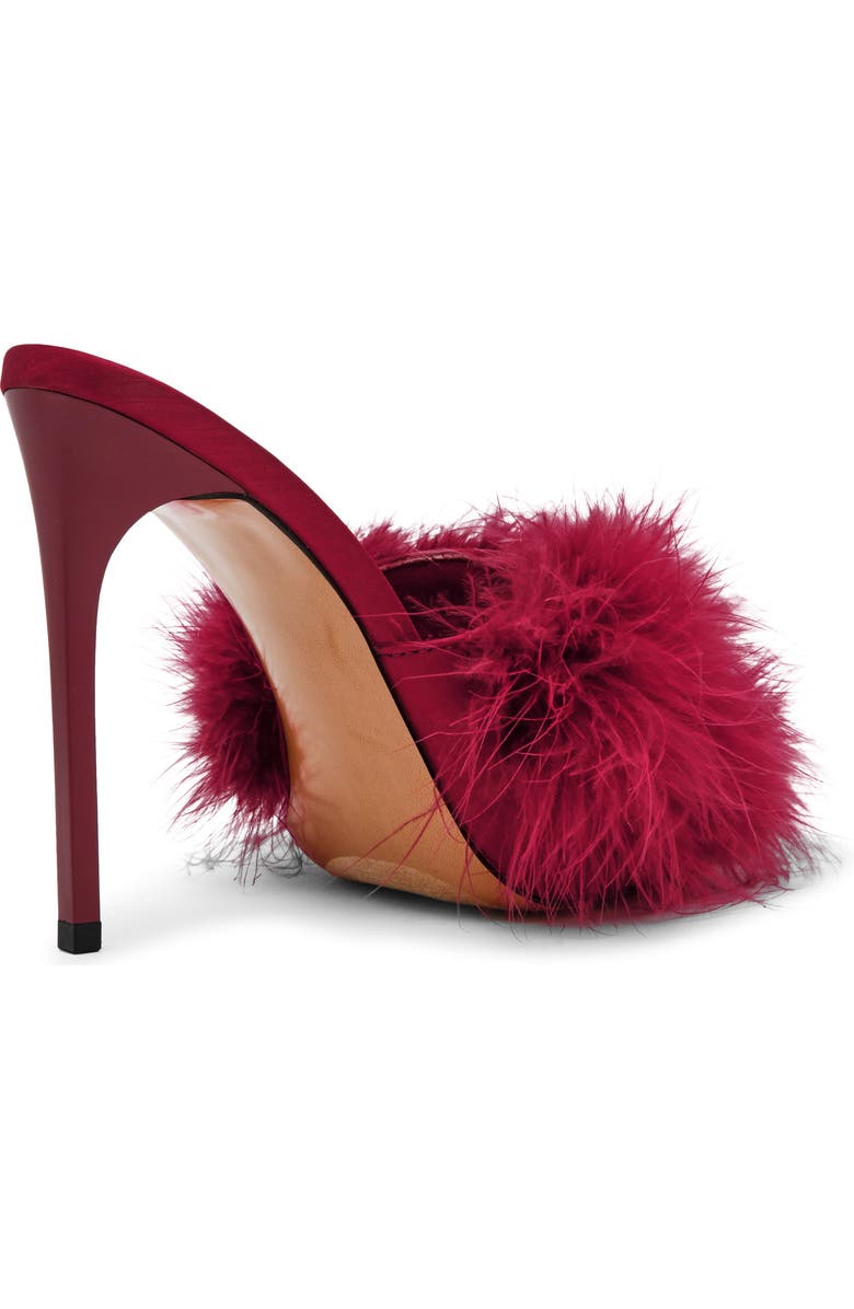 Steve Madden Ashbey Faux Feather Sandal, Alternate, color, Dark Red