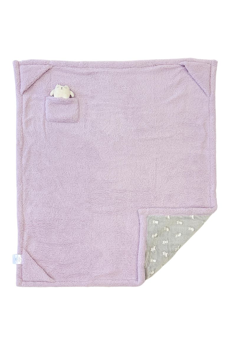 Kids' Glow in the Dark Kittens Fleece Blanket & Stuffed Animal Set, Alternate, color, PALE ORCHID