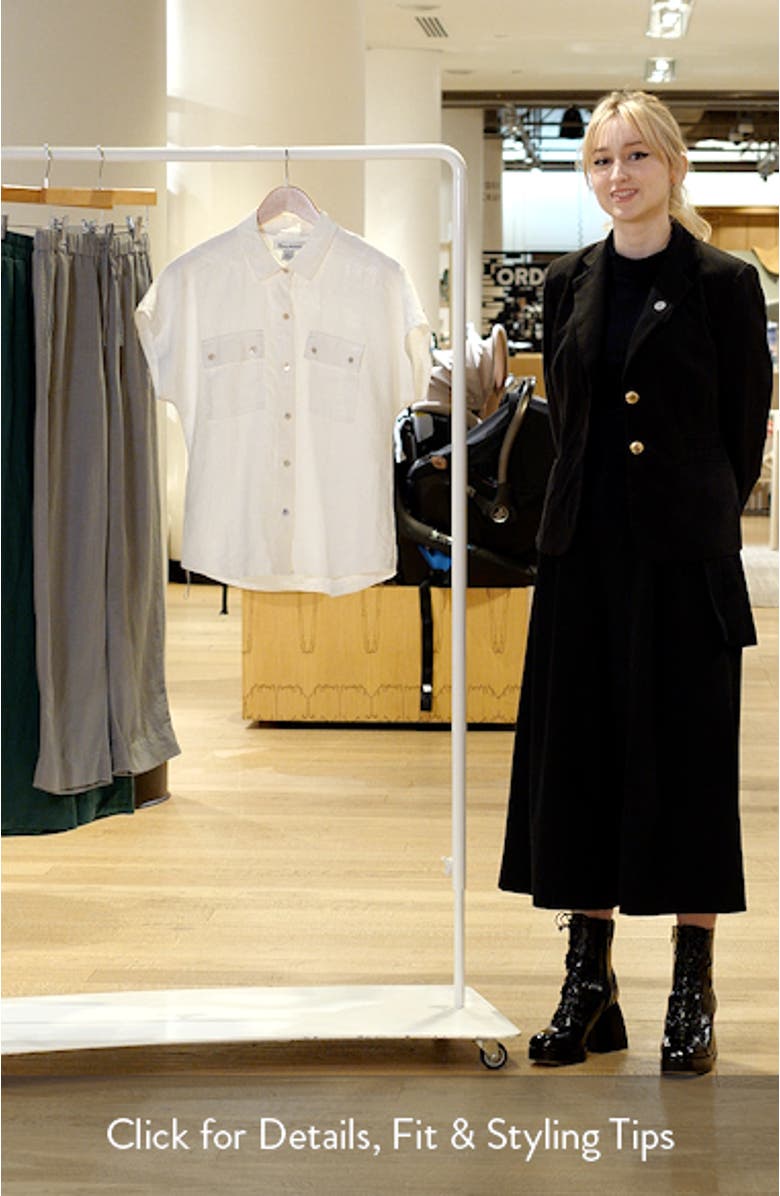 Castialina Utility Linen Button-Up Shirt, sales video thumbnail