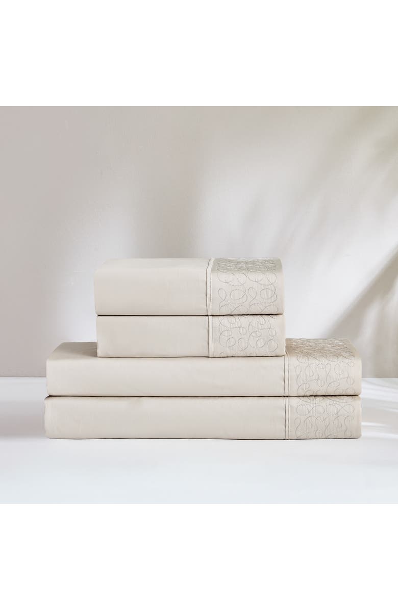 Chuks Collins x Lush Decor Path Cotton Sheet Set, Alternate, color, Cream