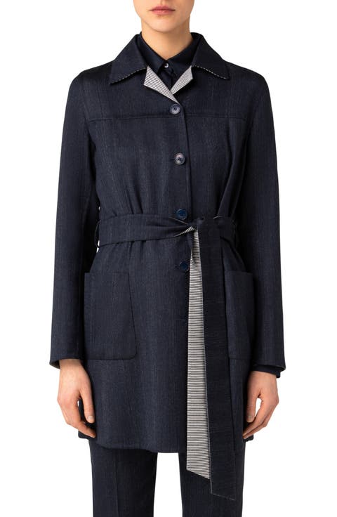 Indira Reversible Double Face Belted Wool Coat