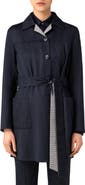 Akris Indira Reversible Double Face Belted Wool Coat