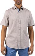 TailorByrd Mélange Linen Blend Button-Up Shirt