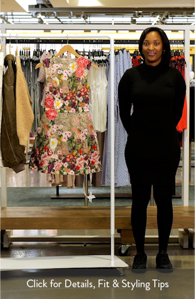 Floral Embroidered Tulip Skirt Minidress, sales video thumbnail