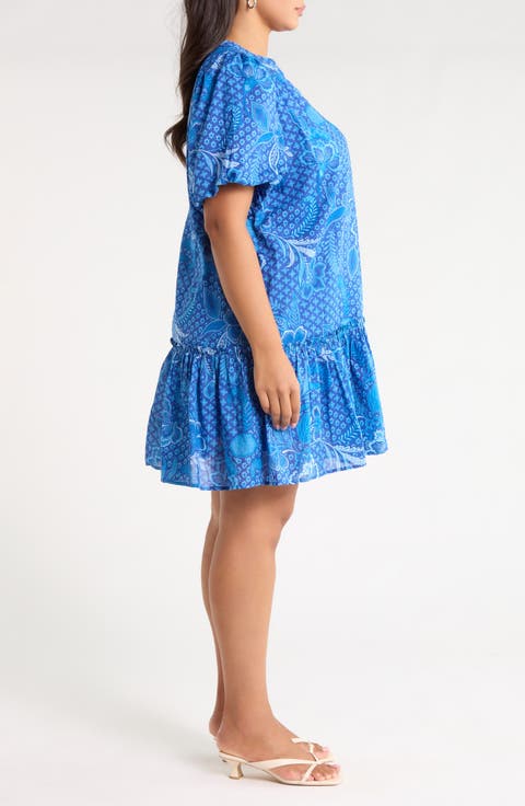 Berke Puff Sleeve Shift Minidress
