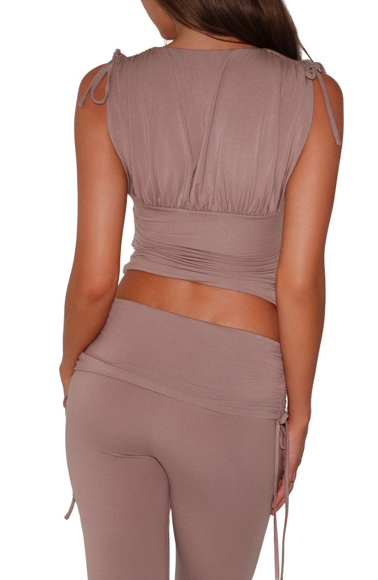 Tiger Mist Halona Ruched Plunge Top, Alternate, color,
