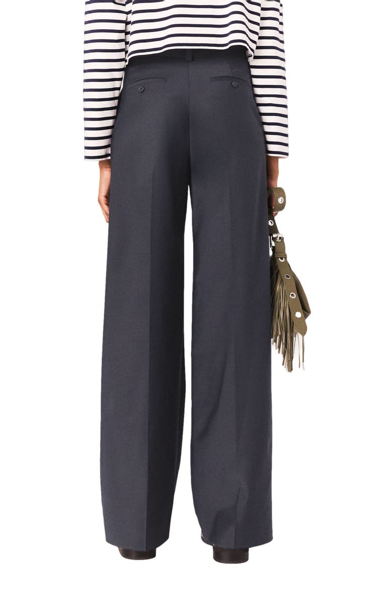 maje Suit trousers with chain detail, Alternate, color, Navy