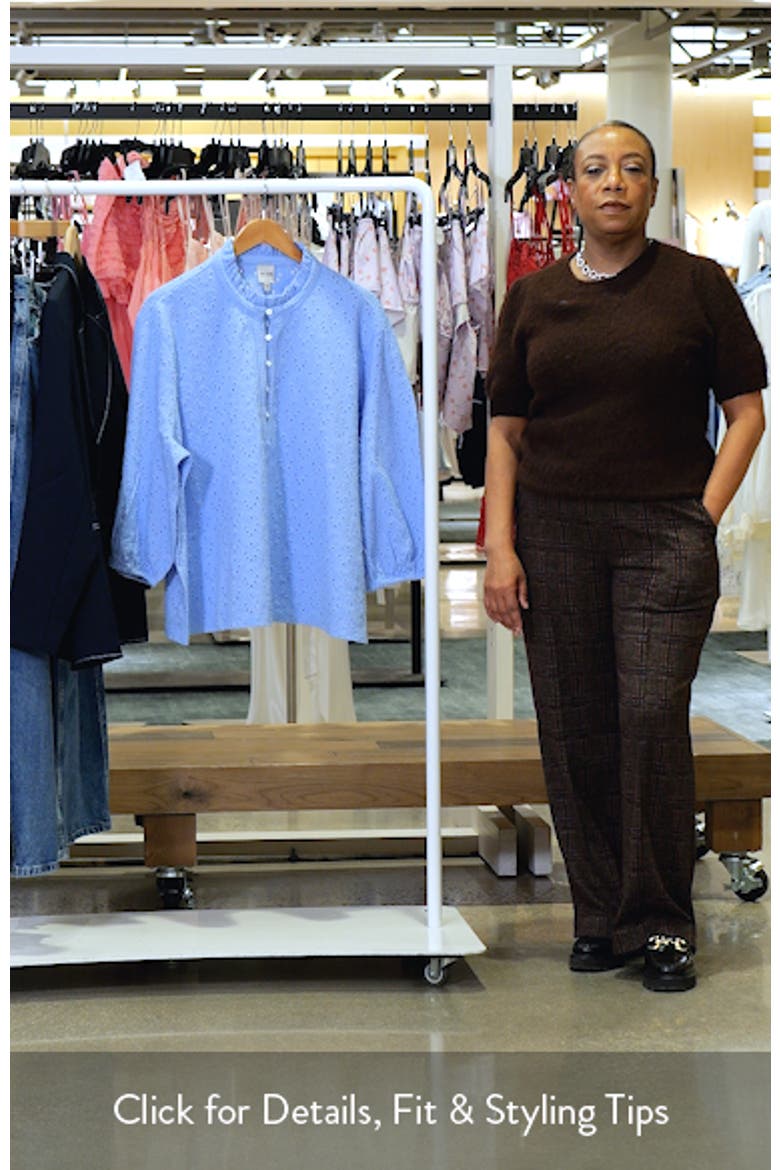 Ruffle Neck Eyelet Top video