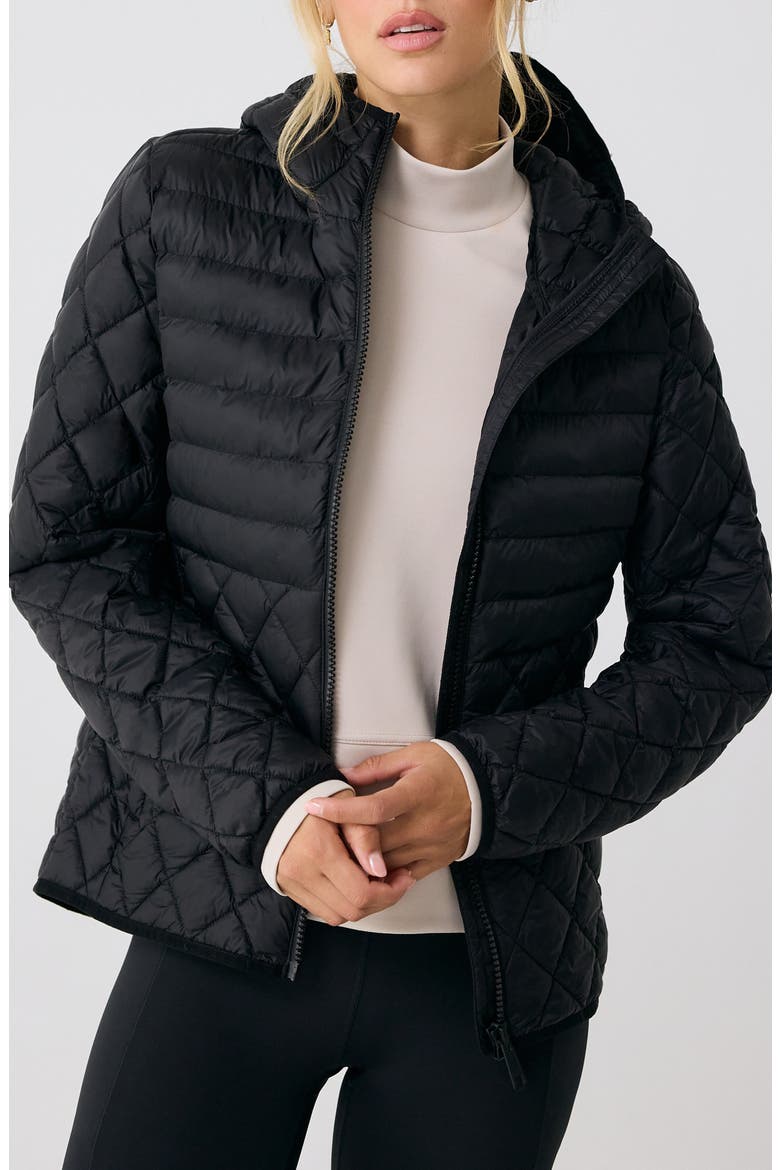 The Base Packable Insulated Hooded Jacket, Main, color, BLACK BEAUTY