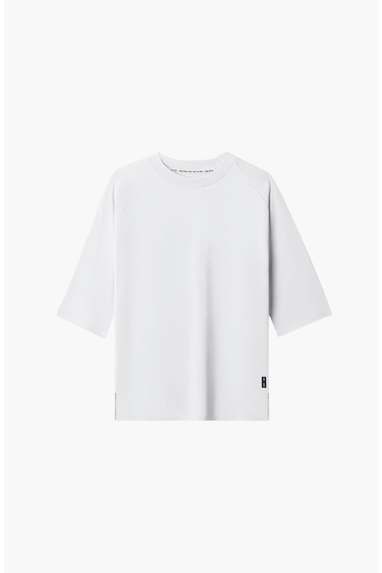 Supima 3/4 Sleeve Oversized Tee, Alternate, color, White