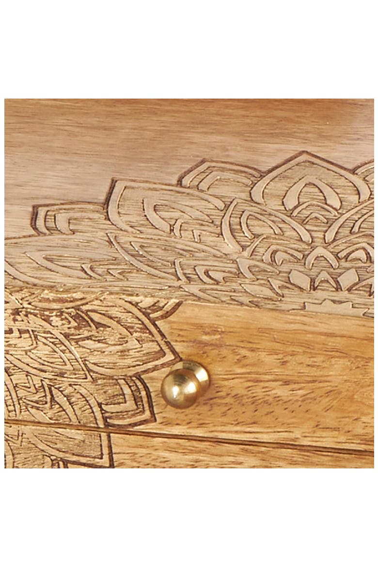 Set of Three Hand Carved Storage Boxes, Alternate, color, BROWN