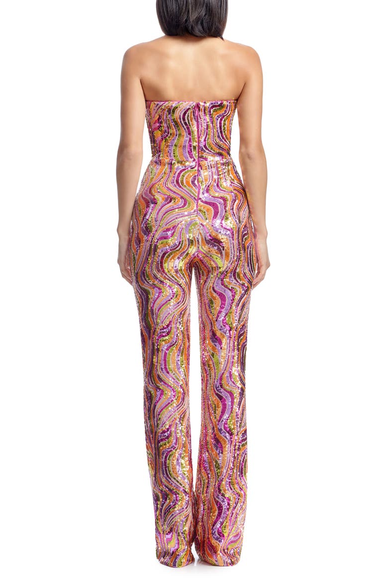 Andy Sequin Strapless Jumpsuit, Alternate, color, BRIGHT FUCHSIA MULTI