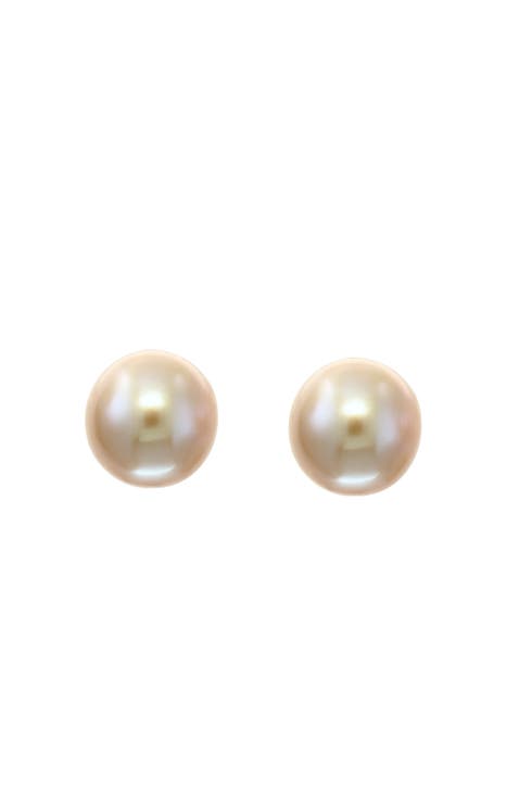 14K Rose Gold Freshwater Pearl Stud Earrings