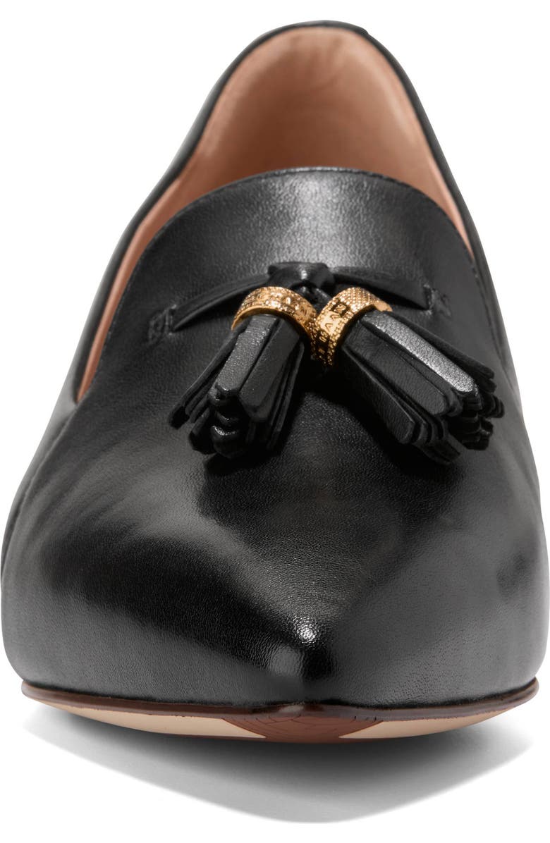 Cole Haan Vanya Tassel Flat, Alternate, color, Black Leather