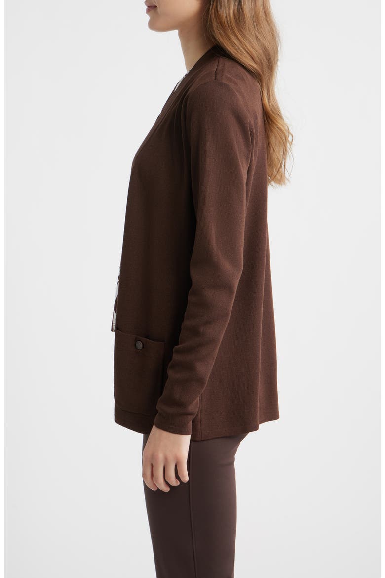 Malibu Open Front Cardigan, Alternate, color, DARK CHOCOLATE