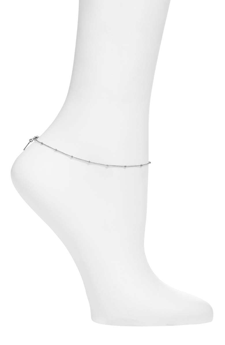 Set & Stones Aria Anklet, Main, color, Silver