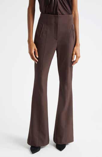 Veronica Beard Tindaya Pintuck Pleat Flare Leg Pants