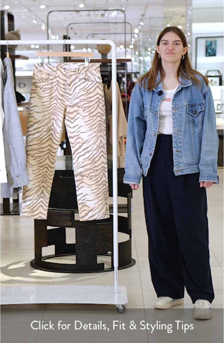 Tiger Print Ankle Straight Leg Jeans, sales video thumbnail