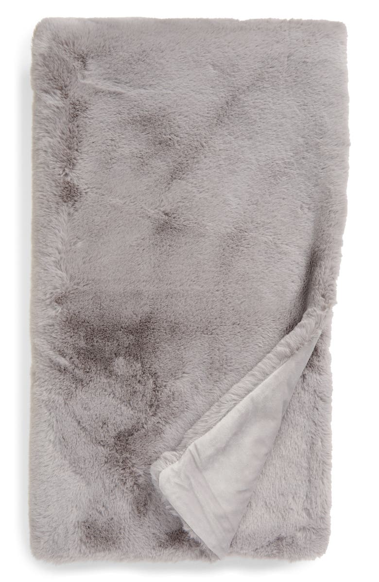 Anthropologie Home Faux Fur Throw Blanket, Main, color, 