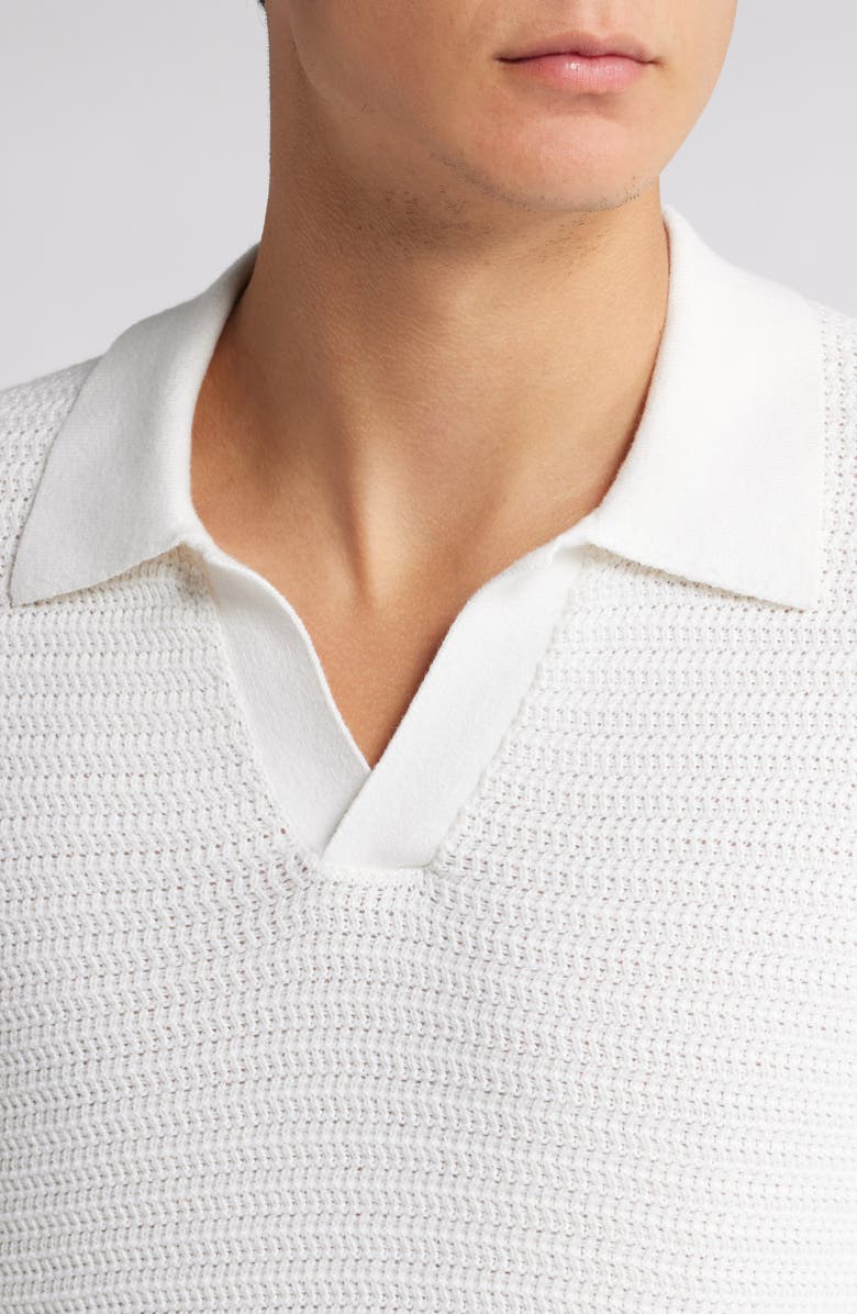 Vince Craftsman Rib Johnny Collar Sweater, Alternate, color, Off White