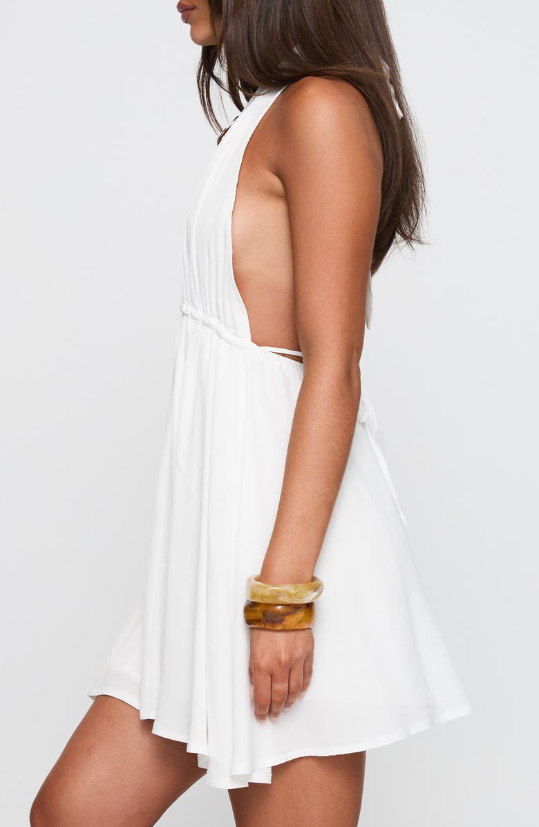 Princess Polly Saddler Plunge Halter Minidress, Alternate, color, White