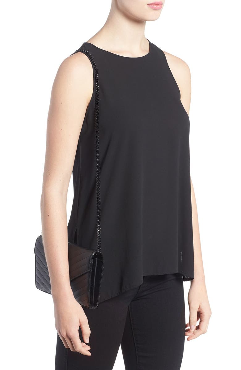 Saint Laurent Monogram Quilted Leather Wallet on a Chain, Alternate, color,