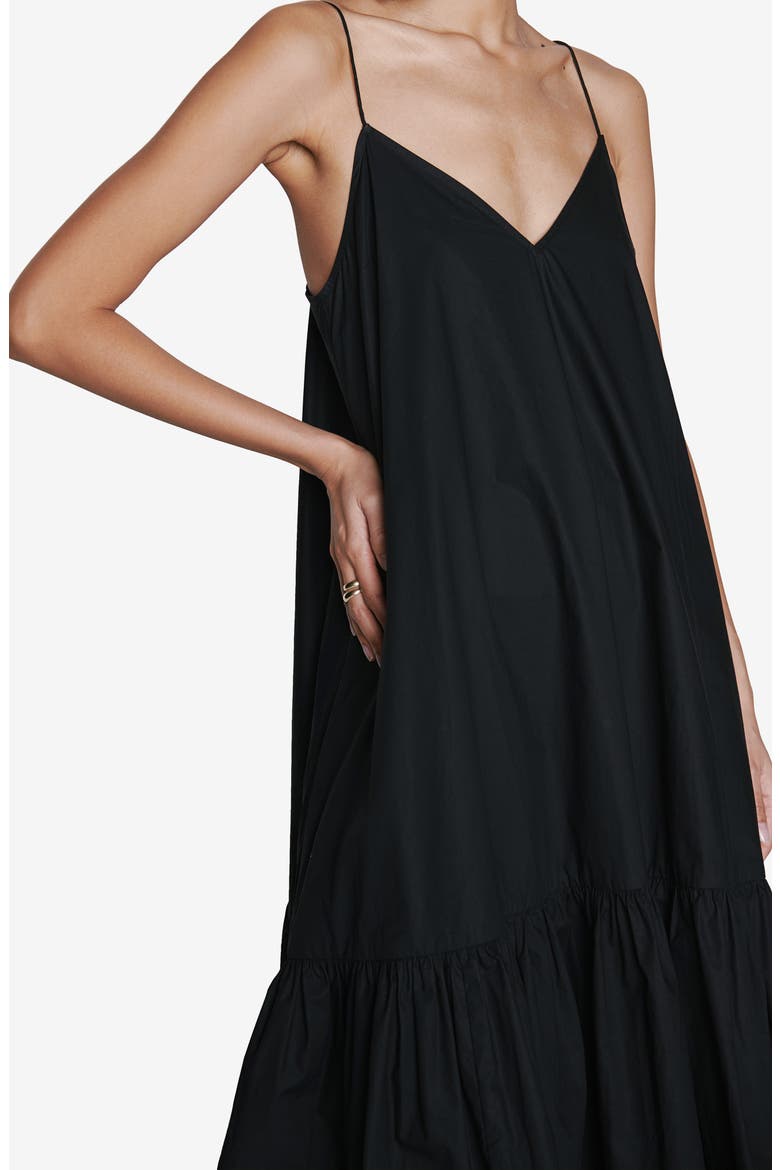 Averie Flounce Hem Cotton Sundress, Alternate, color, BLACK