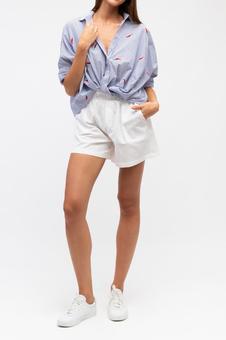 Alesia Embroidered Shirt, Alternate, color, Blue