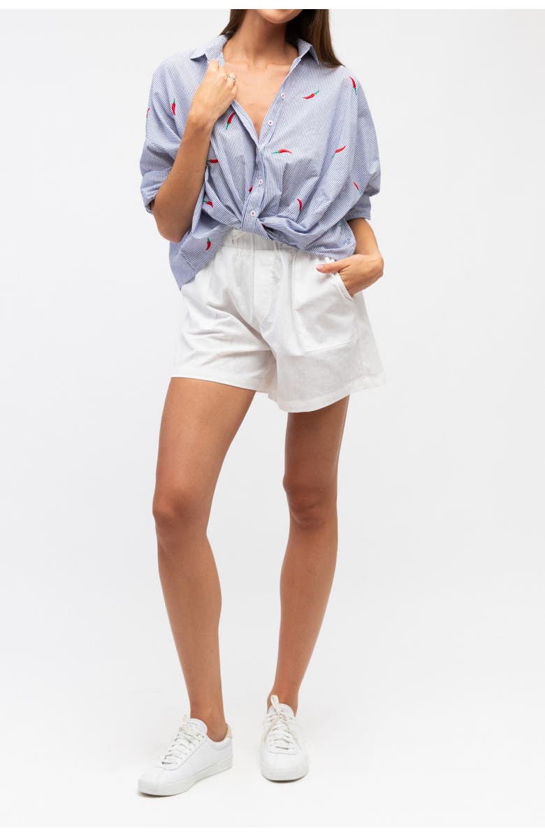 Label of Love Alesia Embroidered Shirt, Alternate, color, Blue