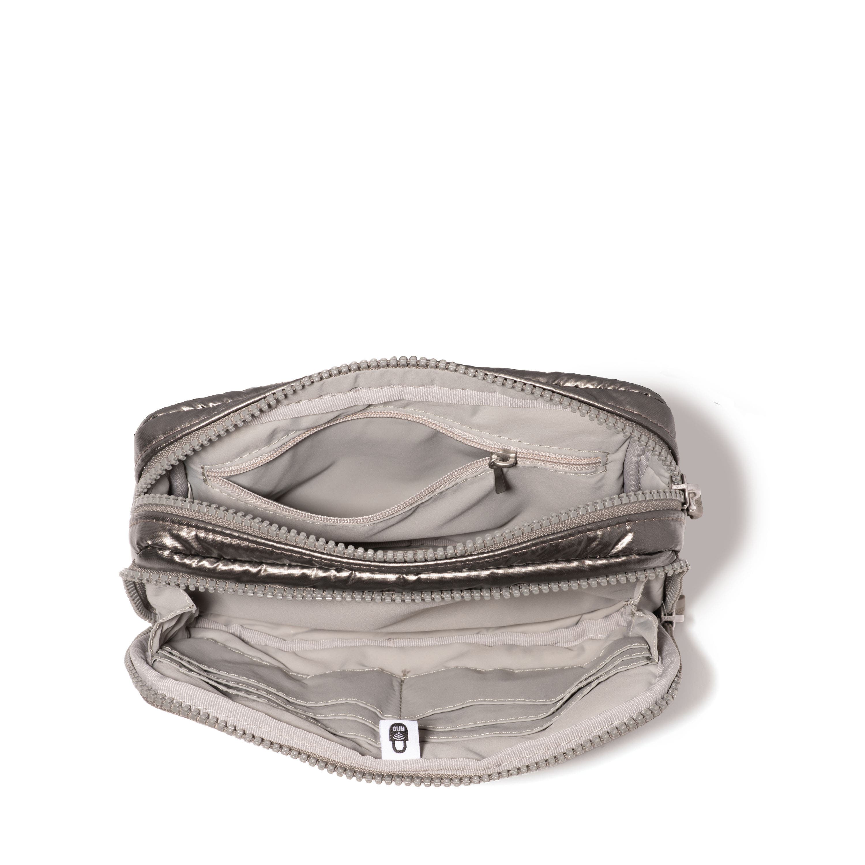 BAGGALLINI Modern Belt Bag Sling, Alternate, color, Gunmetal Puff