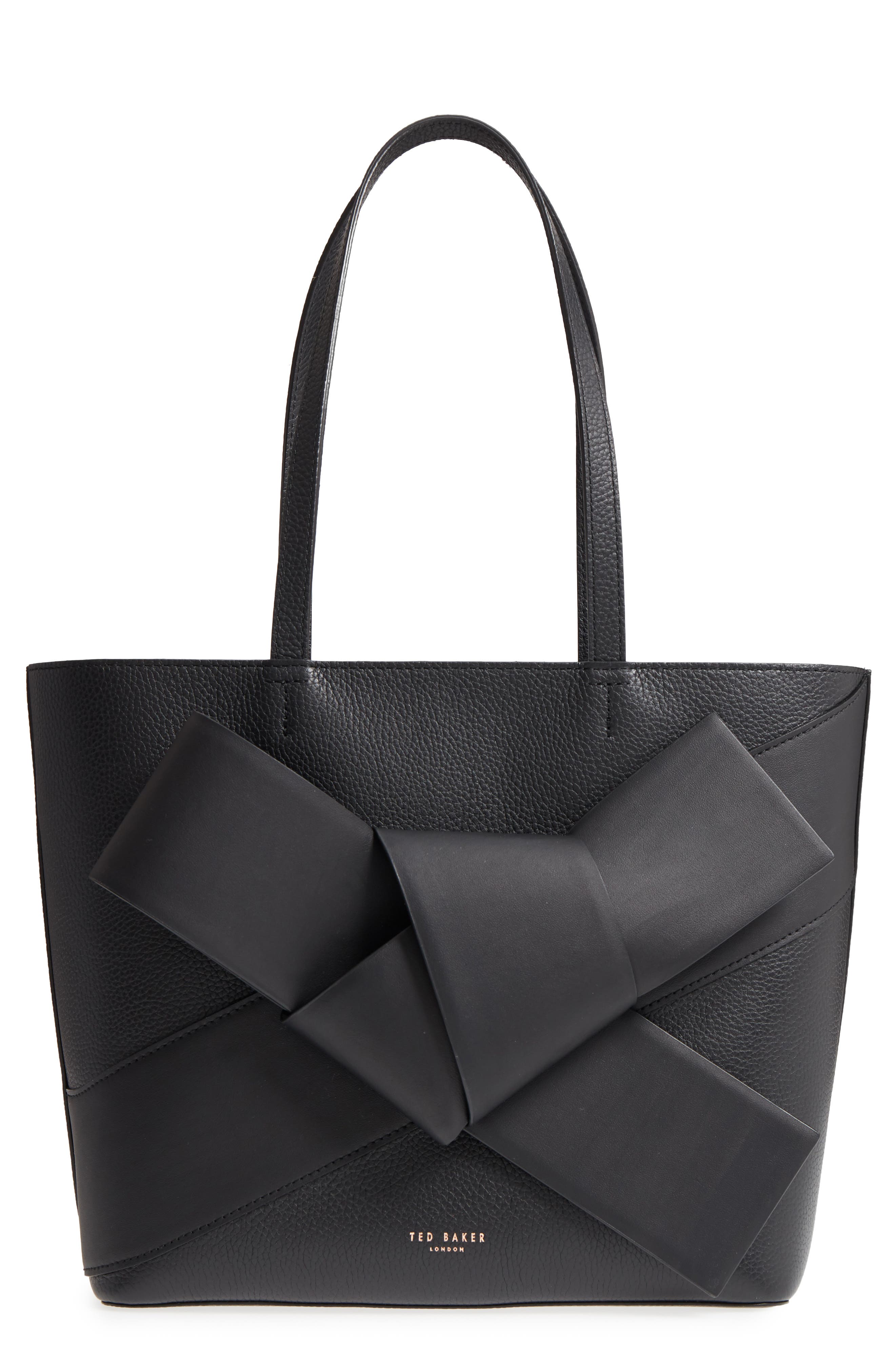 Ted Baker London Giant Knot Leather Shopper, Main, color, 