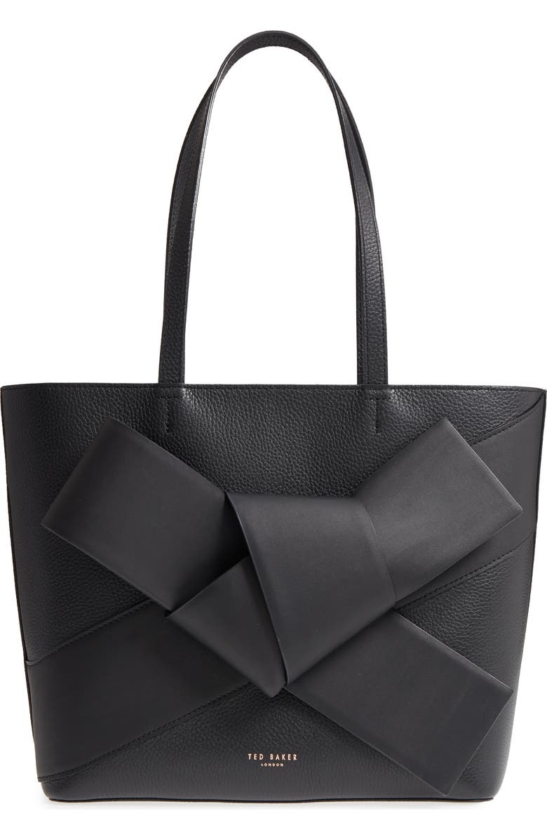 Ted Baker London Giant Knot Leather Shopper, Main, color,