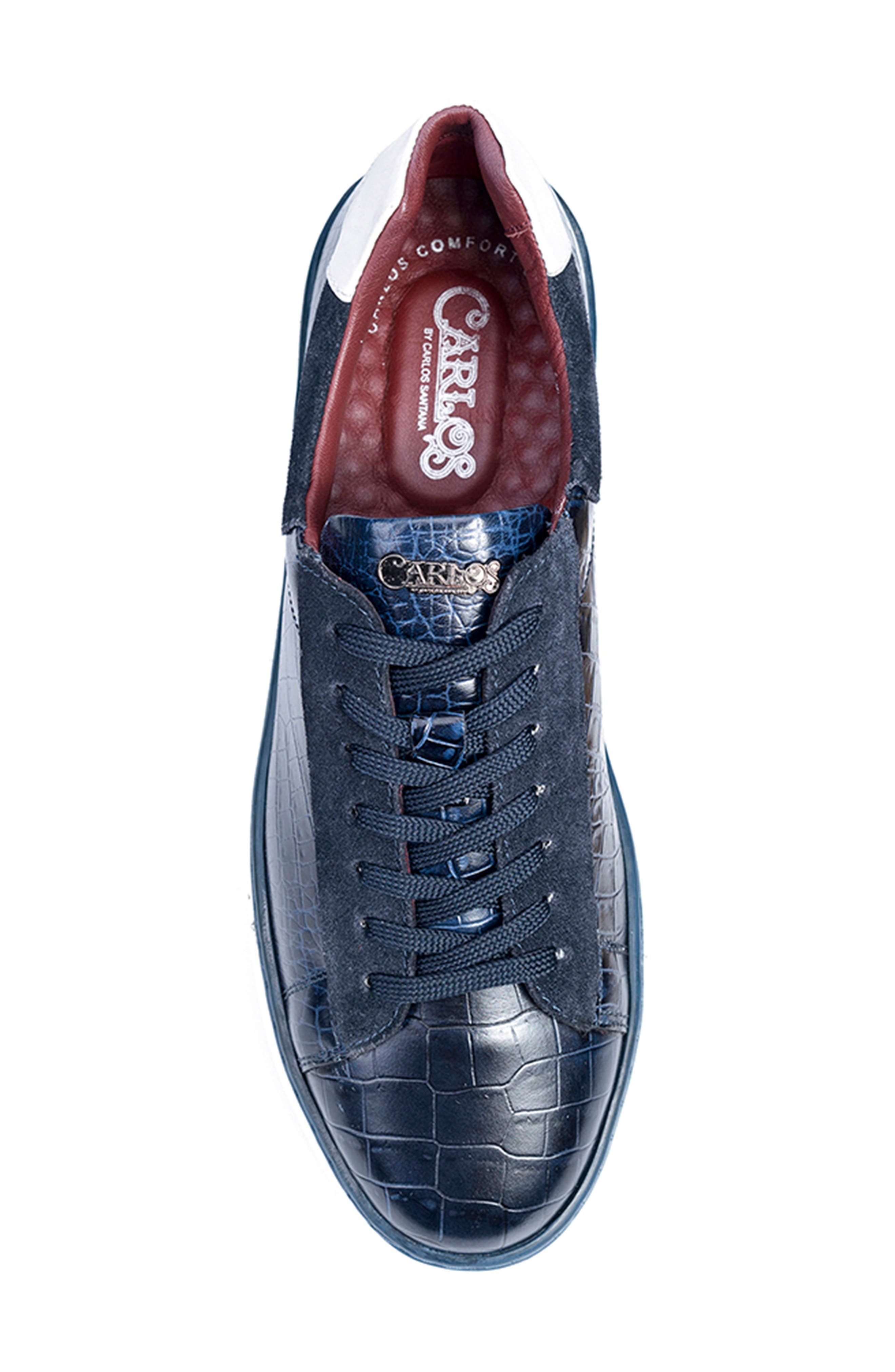 Walker Reptile Embossed Sneaker, Alternate, color, NAVY