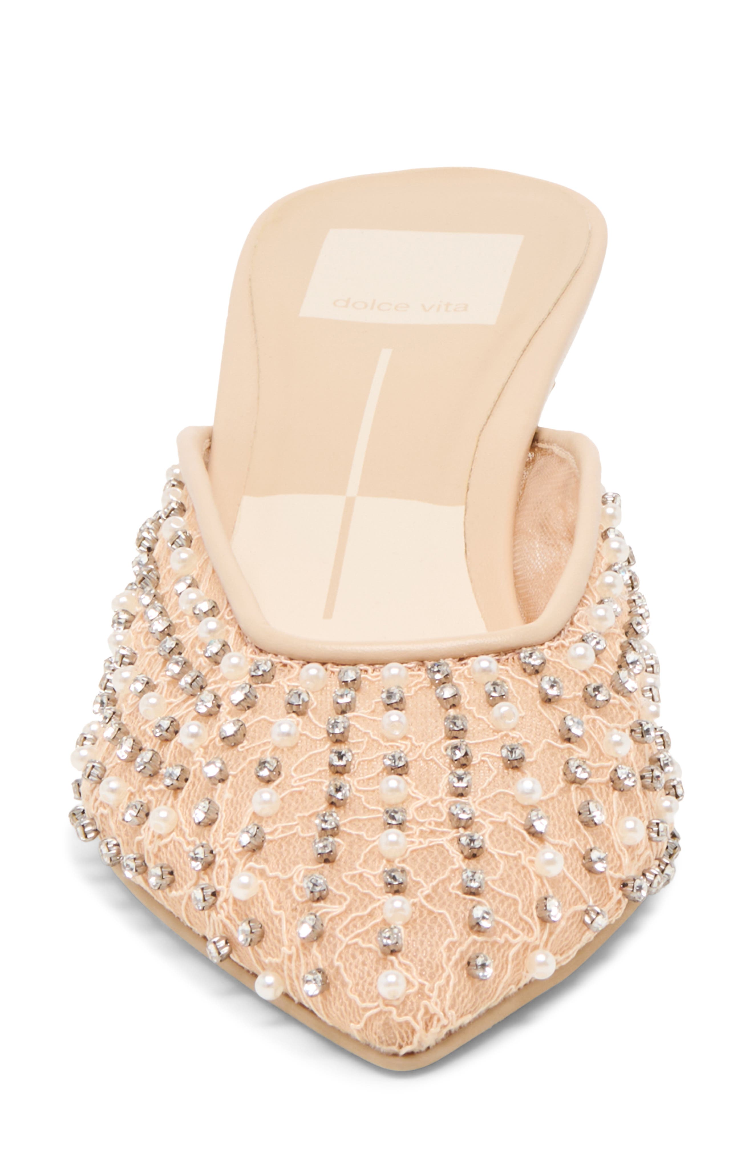 Dolce Vita Cleo Kitten Heel Mule, Alternate, color, Blush Lace Mesh