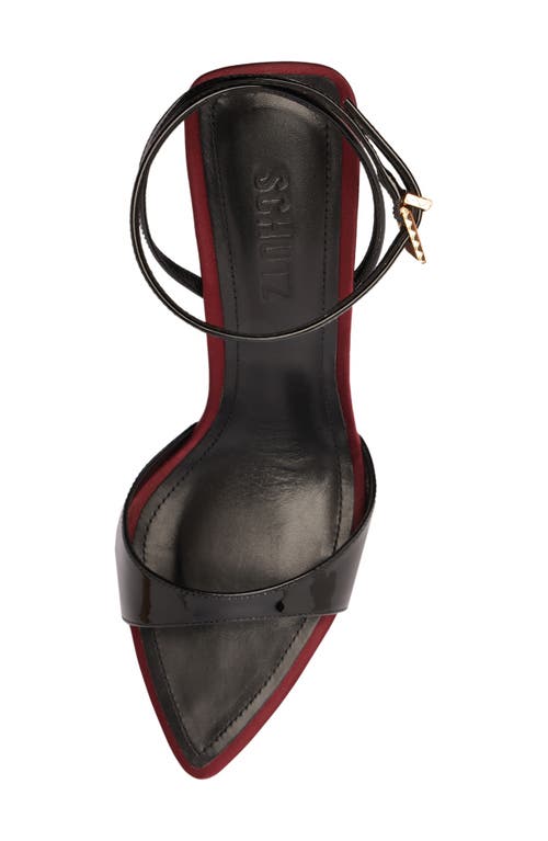 Schutz Elodie Ankle Strap Pointed Toe Wedge Sandal In Multi