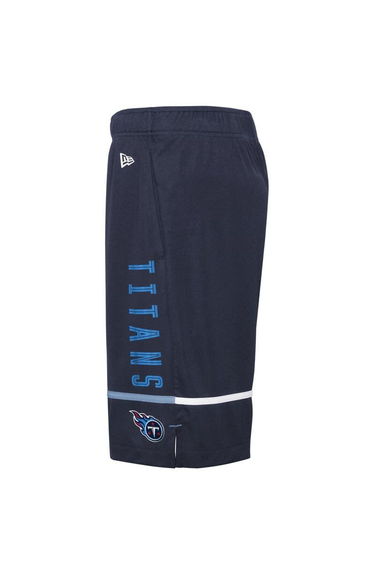 Men's New Era Navy Tennessee Titans Combine Authentic Rusher Training Shorts, Alternate, color, Navy