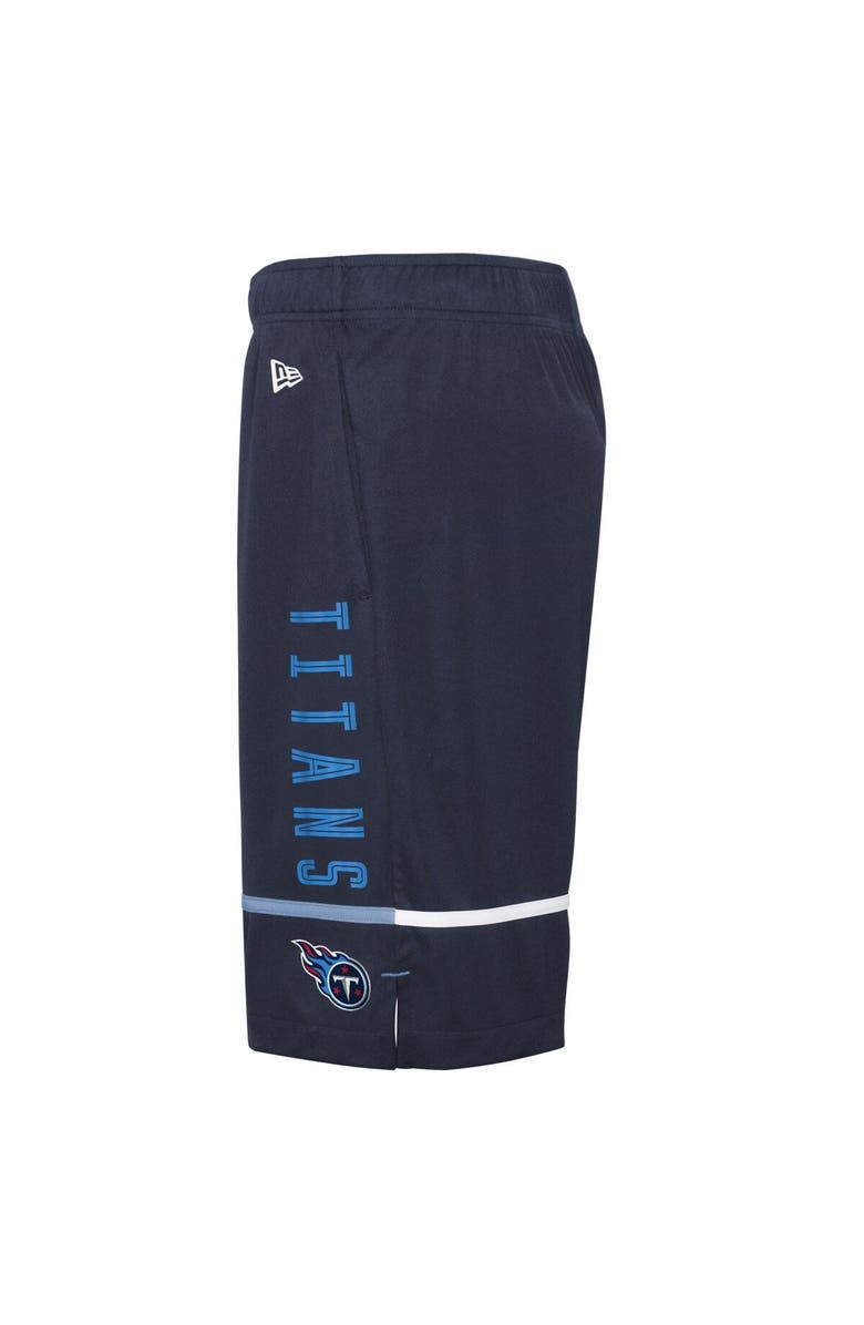 New Era Men's New Era Navy Tennessee Titans Combine Authentic Rusher Training Shorts, Alternate, color, Navy