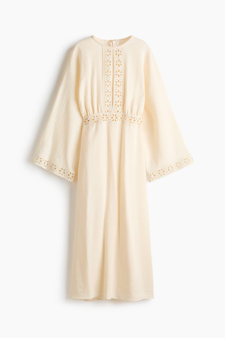Crochet-look Tunic Dress, Alternate, color, Light beige