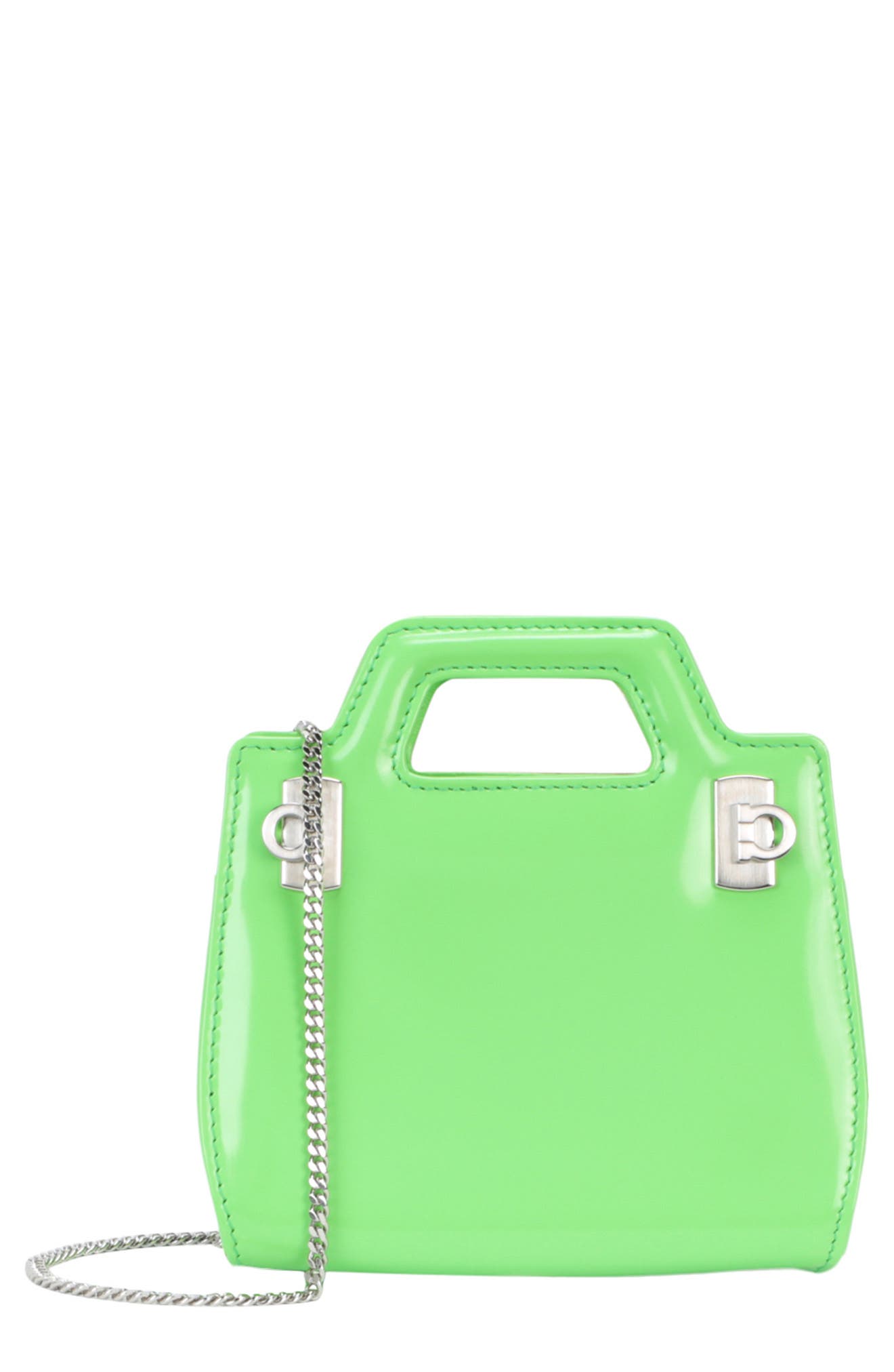 FERRAGAMO Gancio Leather Crossbody Bag, Main, color, 