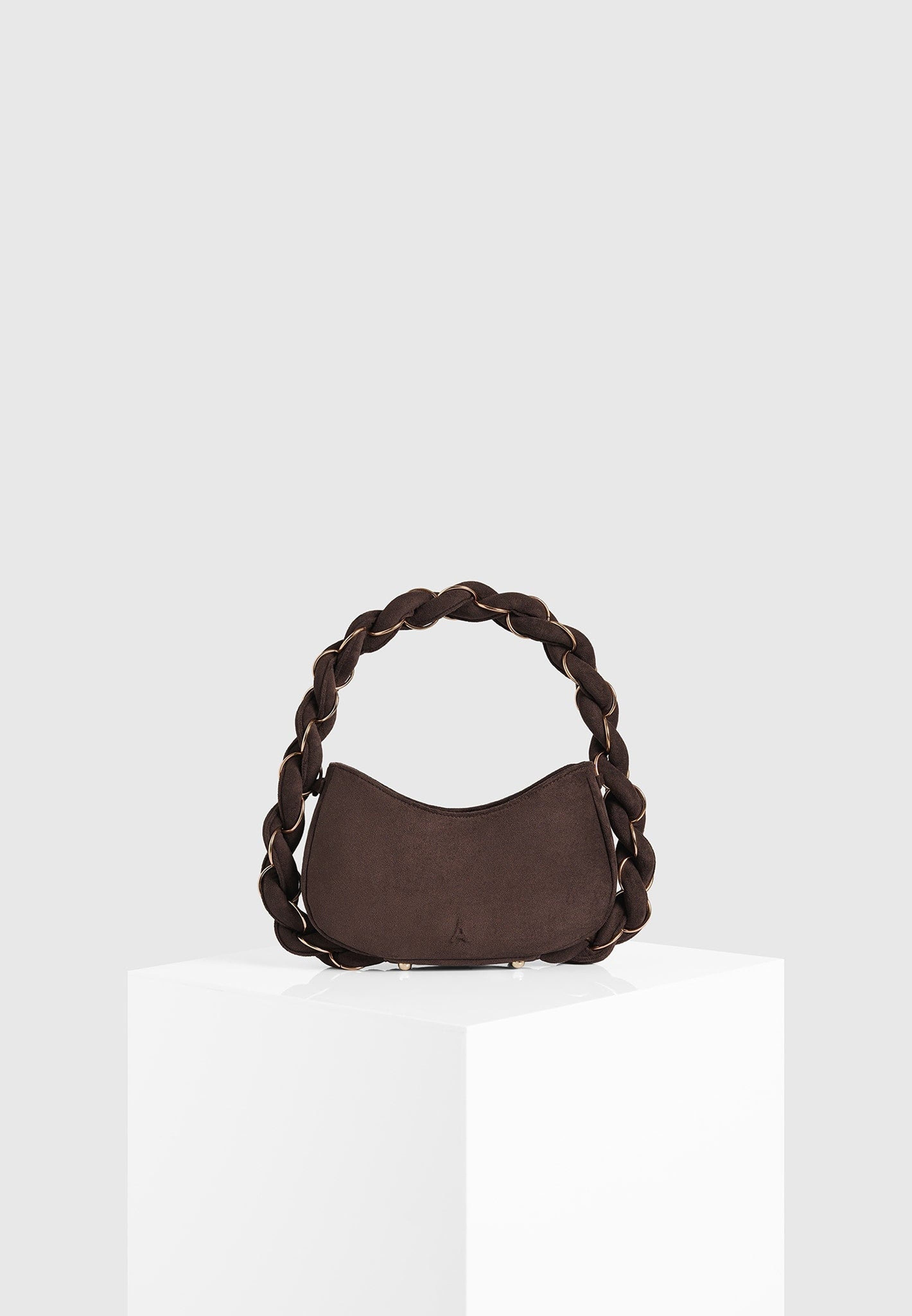 Manière De Voir Somme Suede Handbag, Main, color, Brown