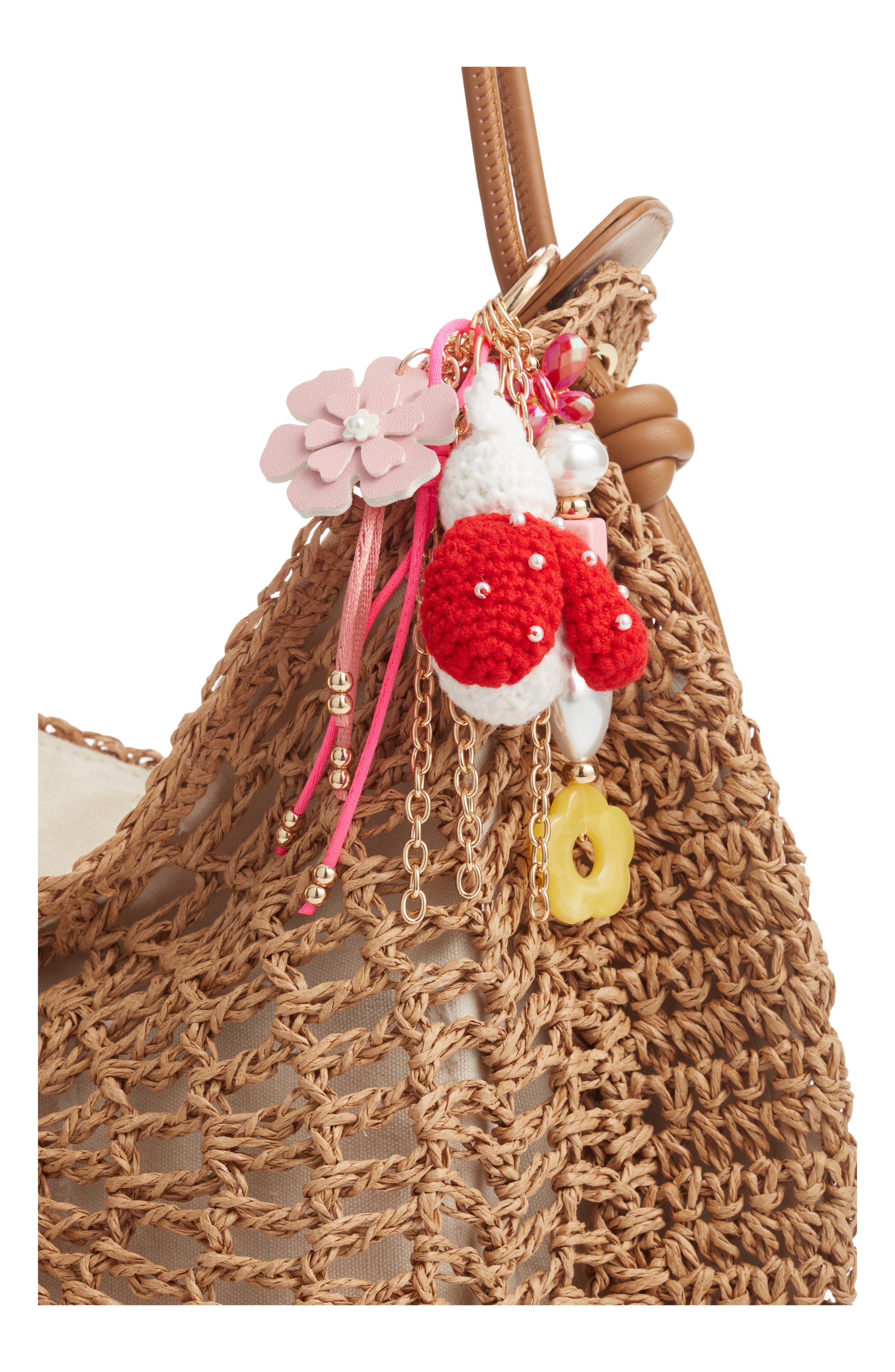 Chelsea28 Flower Ladybug Bag Charm, Alternate, color, Red Multi- Gold