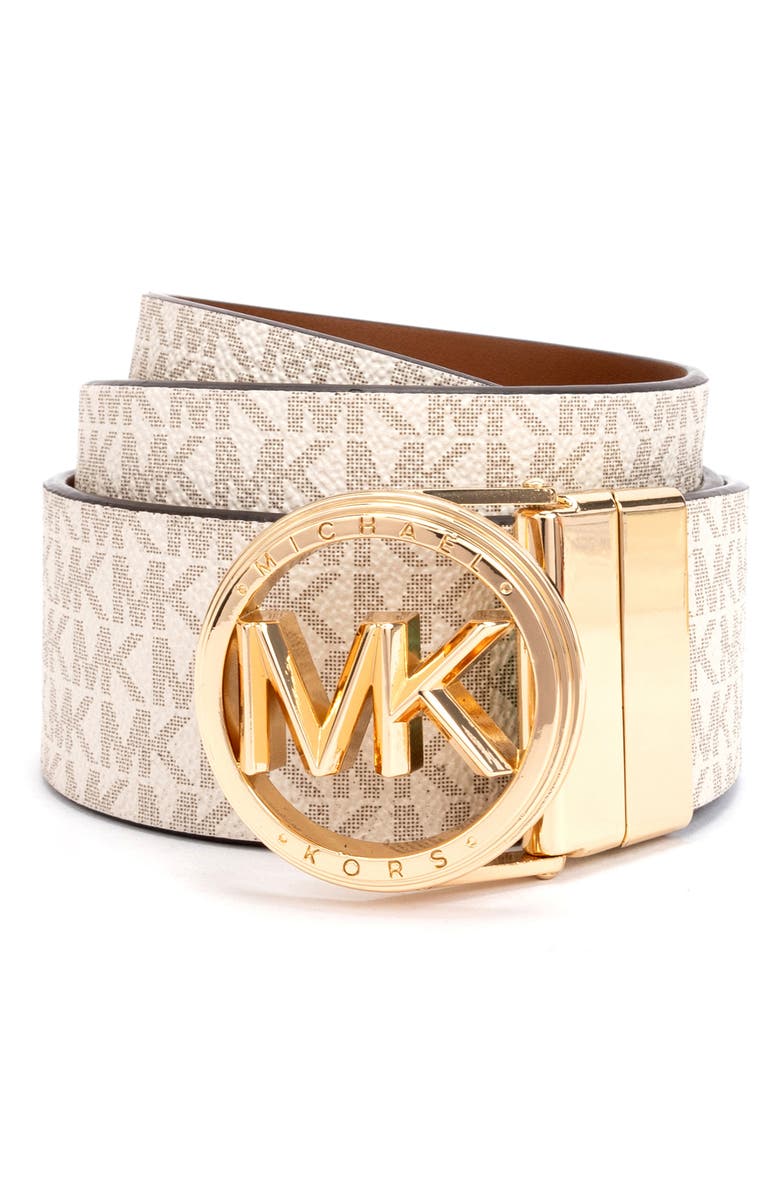 MICHAEL Michael Kors Reversible Leather Belt, Main, color, 