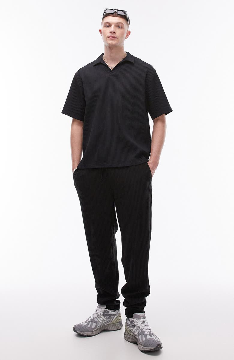 Topman Plissé Short Sleeve Polo Shirt, Alternate, color, 