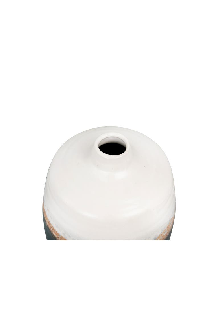 Ombré Ceramic Vase with Reactive Glaze, Black and White, Alternate, color, Brown