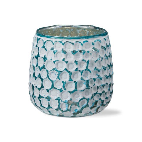Andera Coastal Turquoise White Tealight Candle Holder