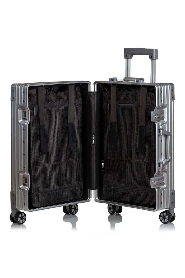 Aluminum Hardside Spinner Suitcase Carry-On, Alternate, color, SILVER