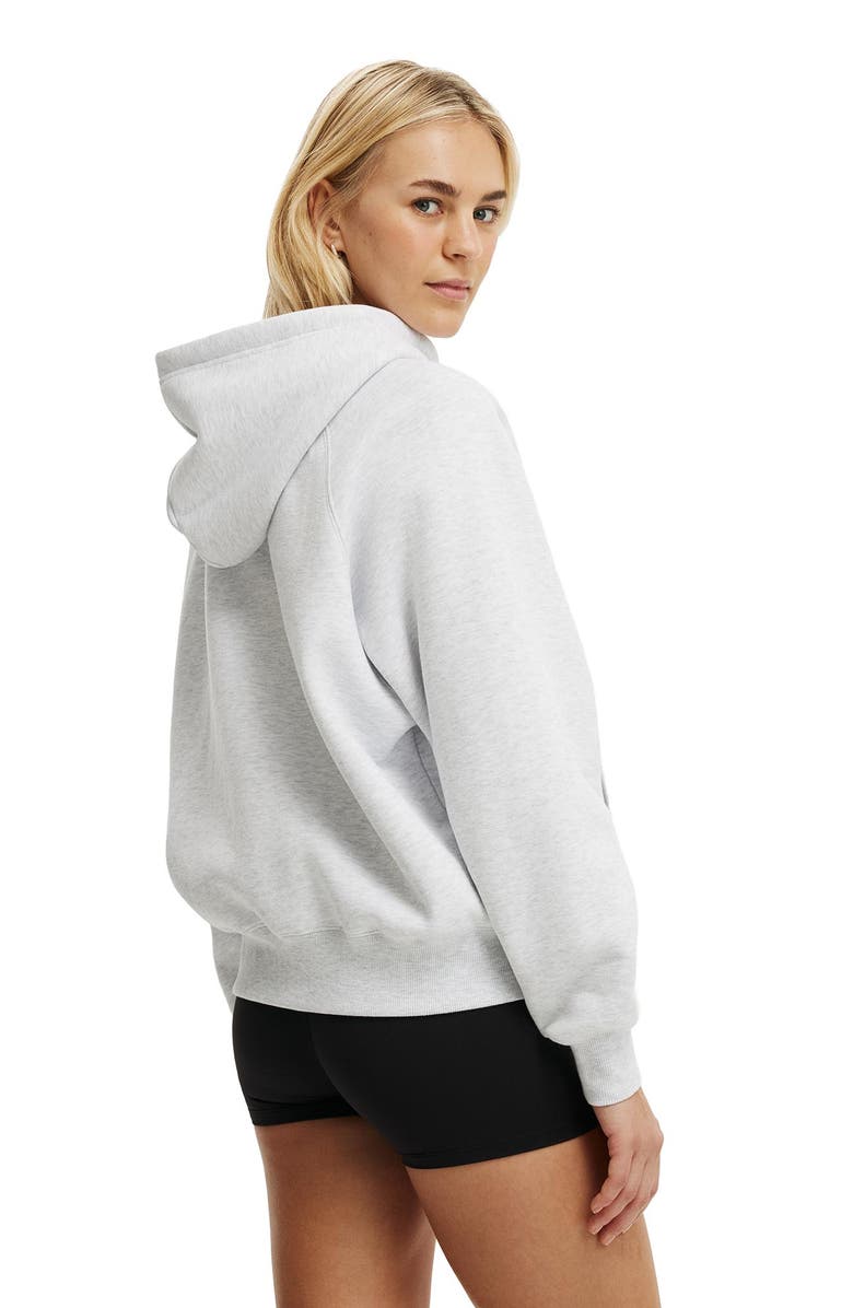 COTTON ON BODY Women's Active Plush Essential Raglan Hoodie, Alternate, color, Cloudy Grey Marle